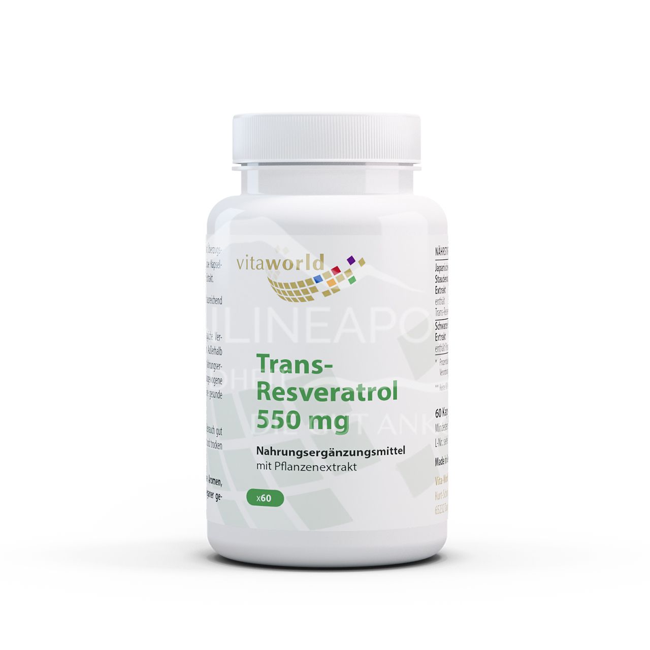 Vitaworld Trans-Resveratrol 550 mg capsules