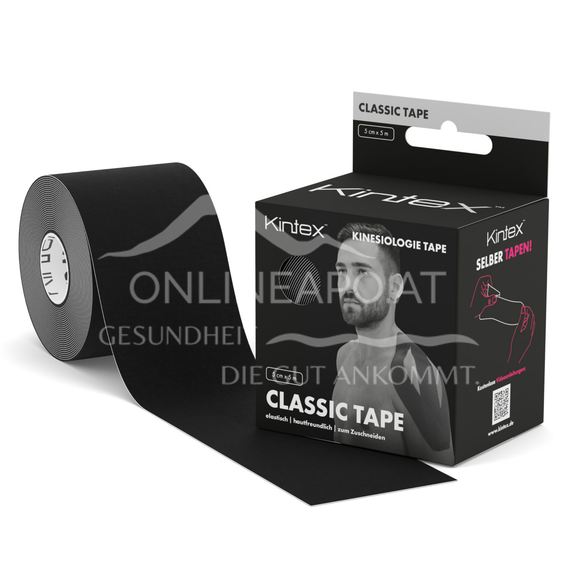 RÖWO Kintex Kinesiology Tape Classic Black 5 m x 5 cm