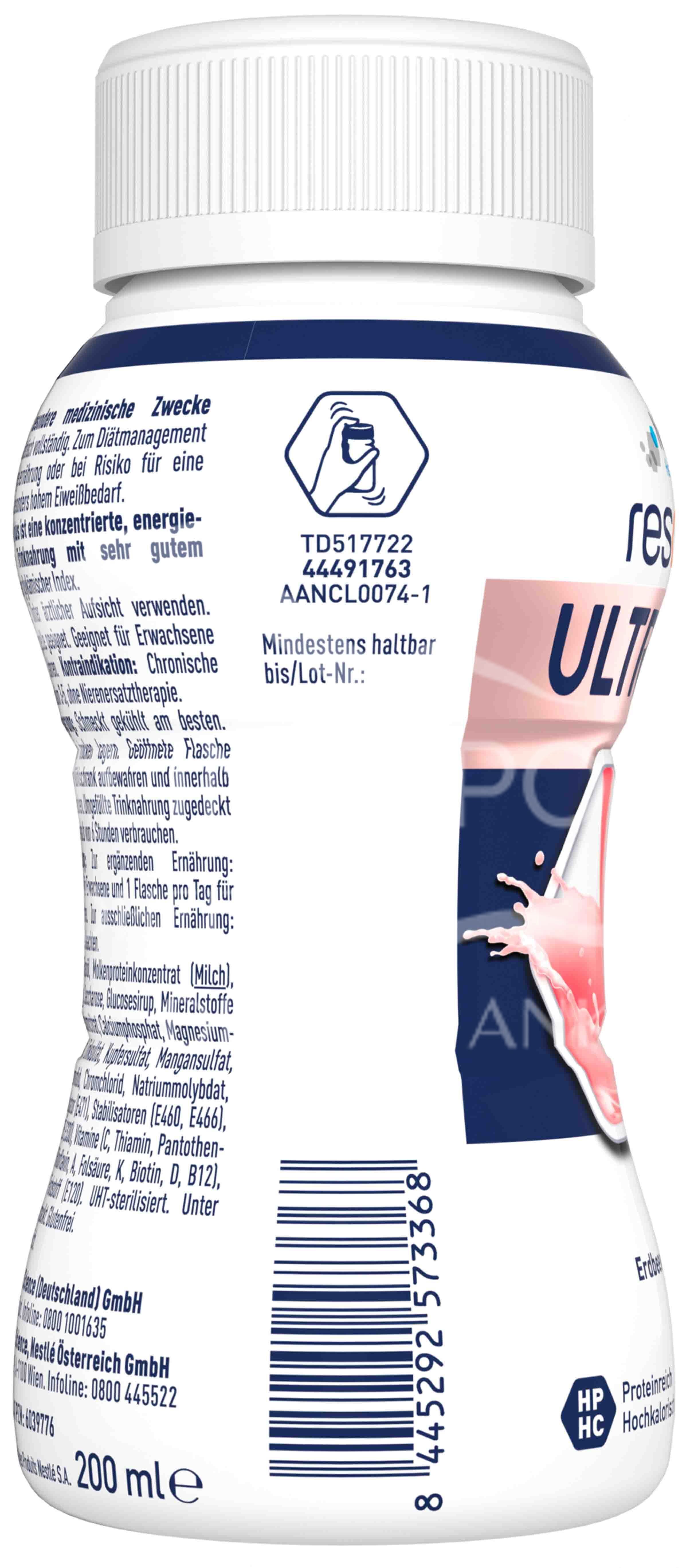 Resource® ULTRA plus High Protein Erdbeere Trinknahrung 200 ml