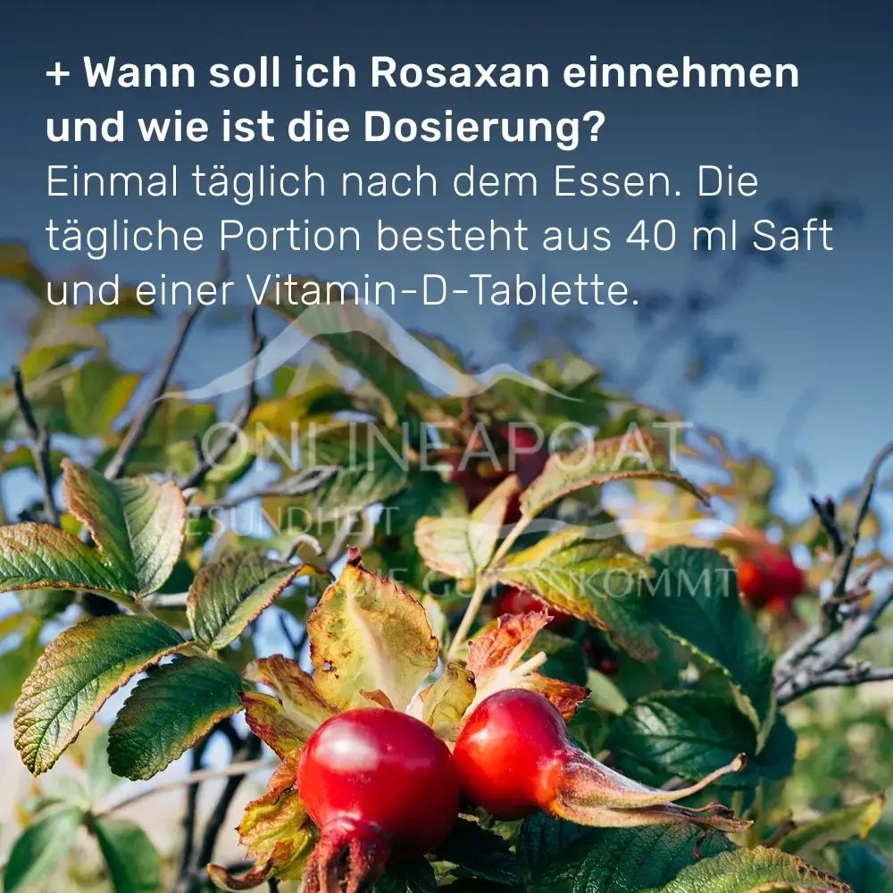 RosaXan® juice 750 ml + vitamin D tablets 20 pieces
