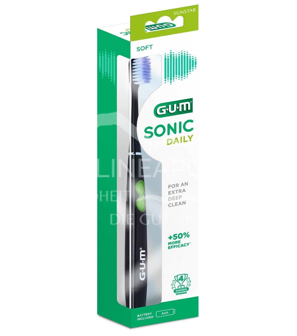 GUM® SONIC DAILY sonic toothbrush soft - black