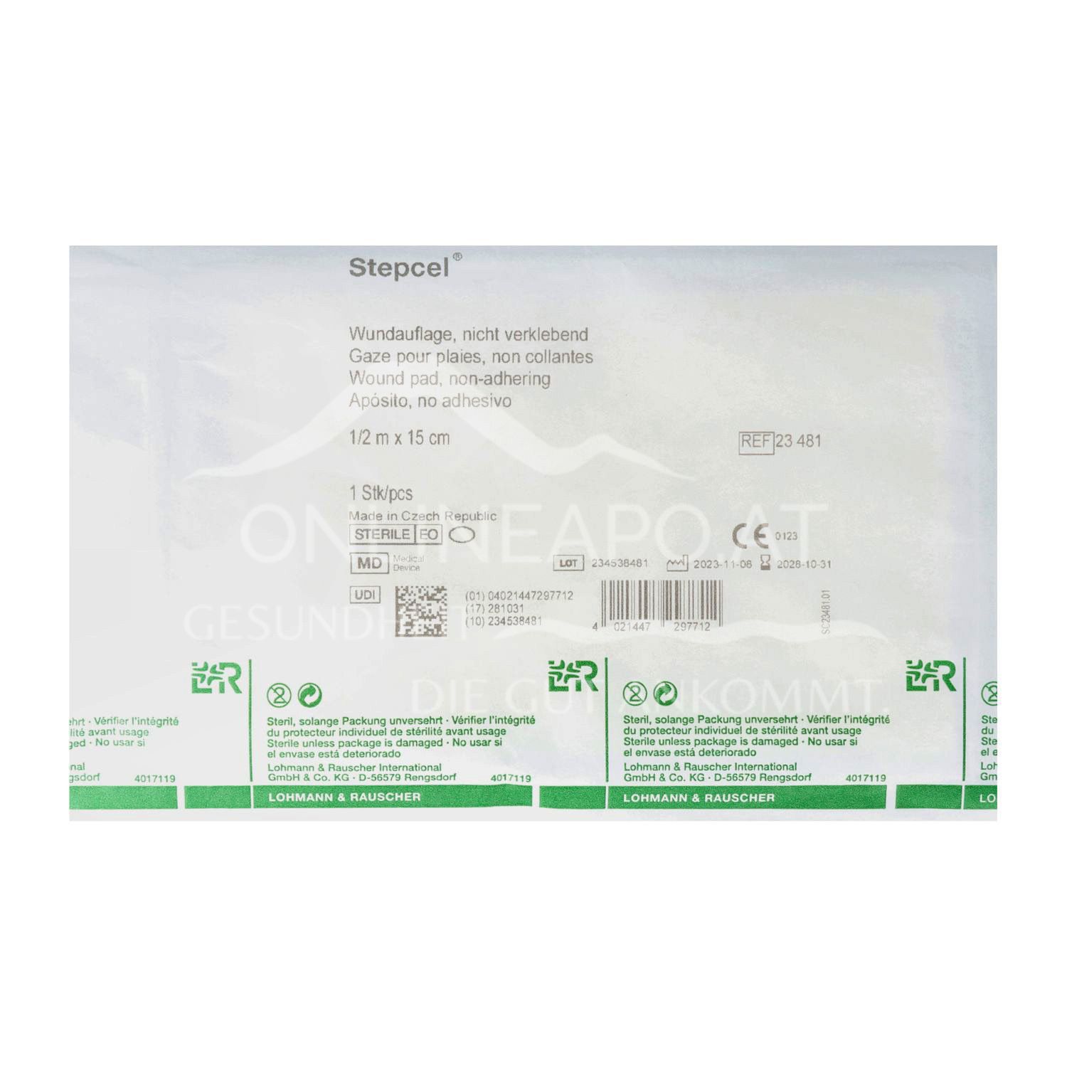 Stepcel® weiche, nicht verklebende Wundauflage steril - Größe 2, 50 x 15 cm