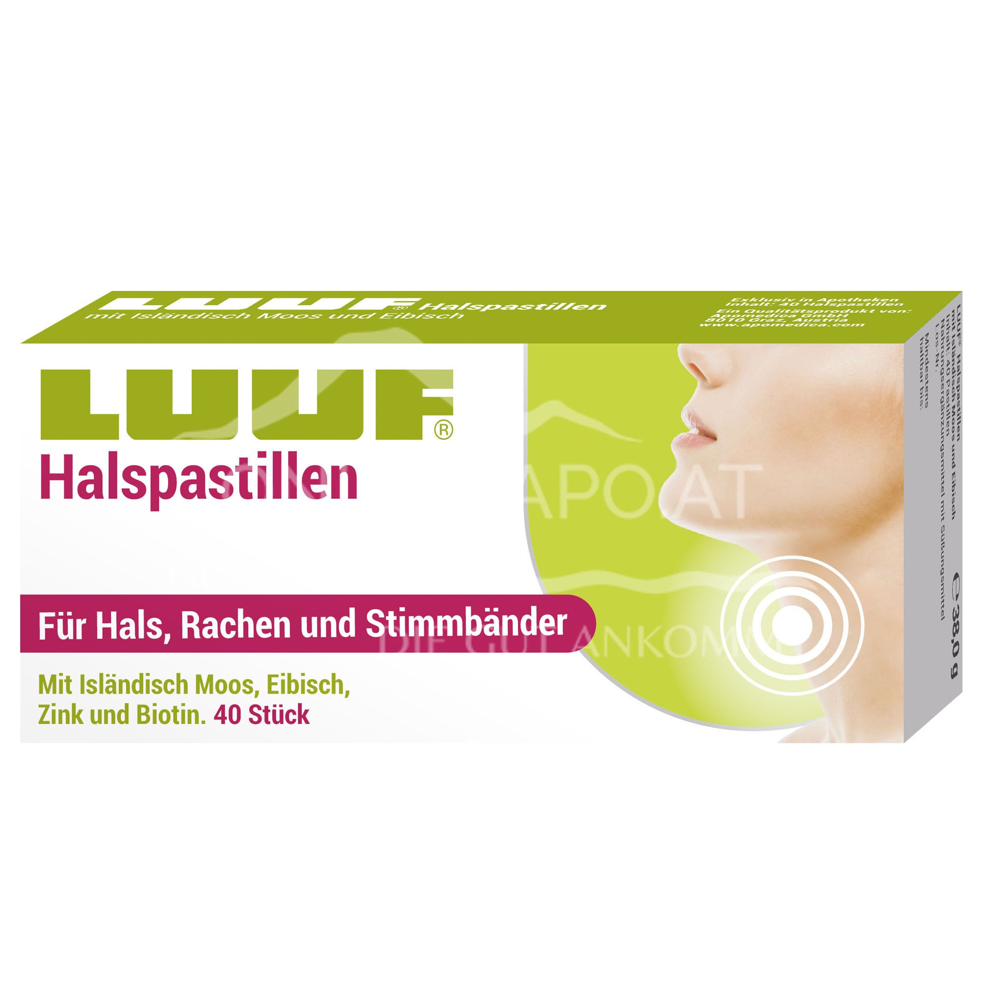 LUUF® Halspastillen mit Isländisch Moos und Eibisch