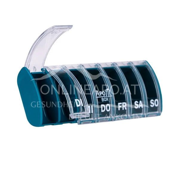 APOfit Weekly Dispenser, 1-compartment box, turquoise