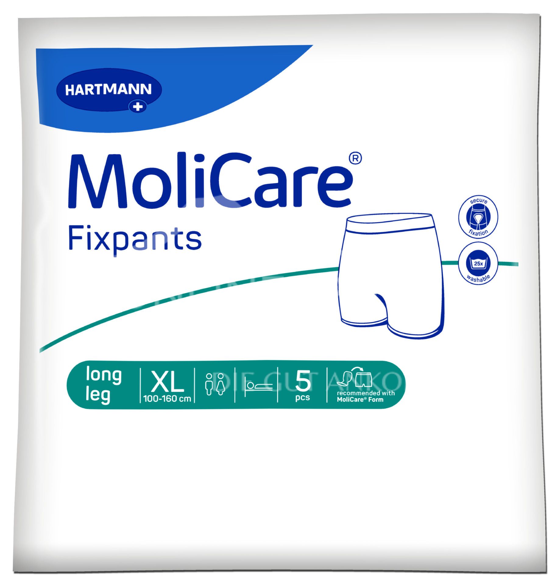 MoliCare® Premium Fixpants Long Leg - Grey fixation trousers - Size XXL