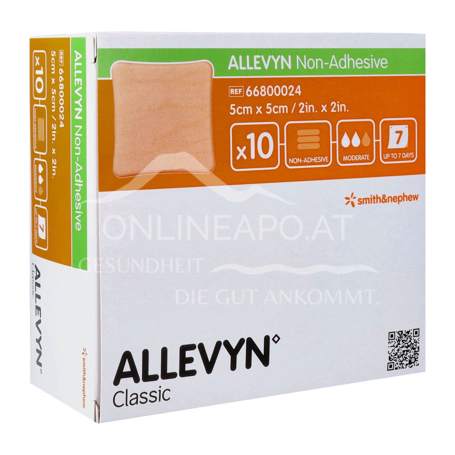 ALLEVYN Non-Adhesive nicht haftender Schaumverband steril, 5 x 5 cm