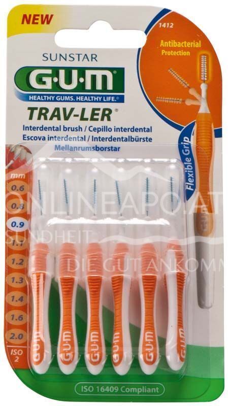 GUM® TRAV-LER® Interdental Brush Candle ISO 2 - Ø 0.9 mm - Orange