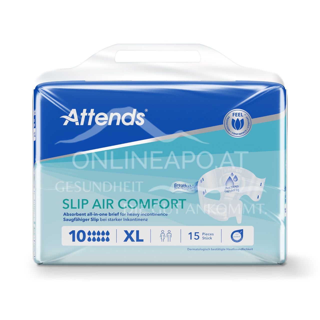 Attends Slip Air Comfort 8 M - Absorbent briefs for heavy incontinence
