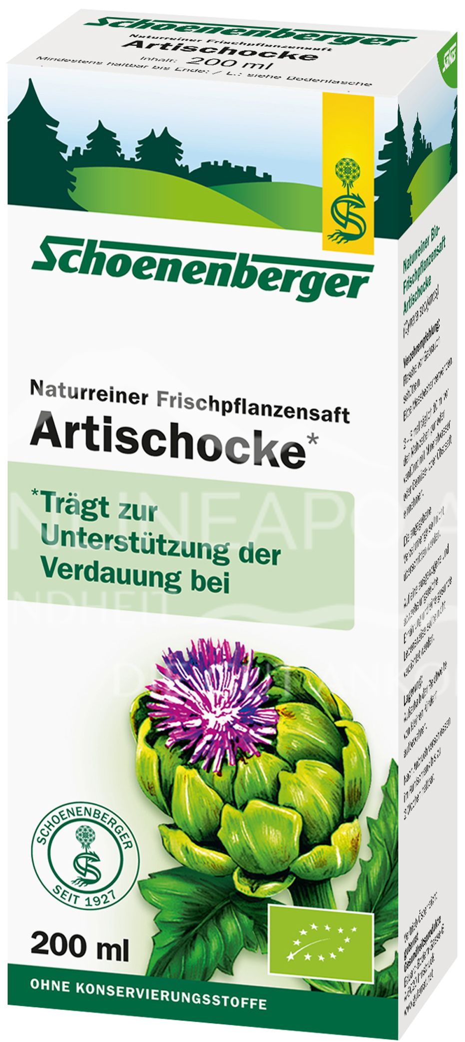 Schoenenberger Artischocke Naturreiner Frischpflanzensaft (BIO)