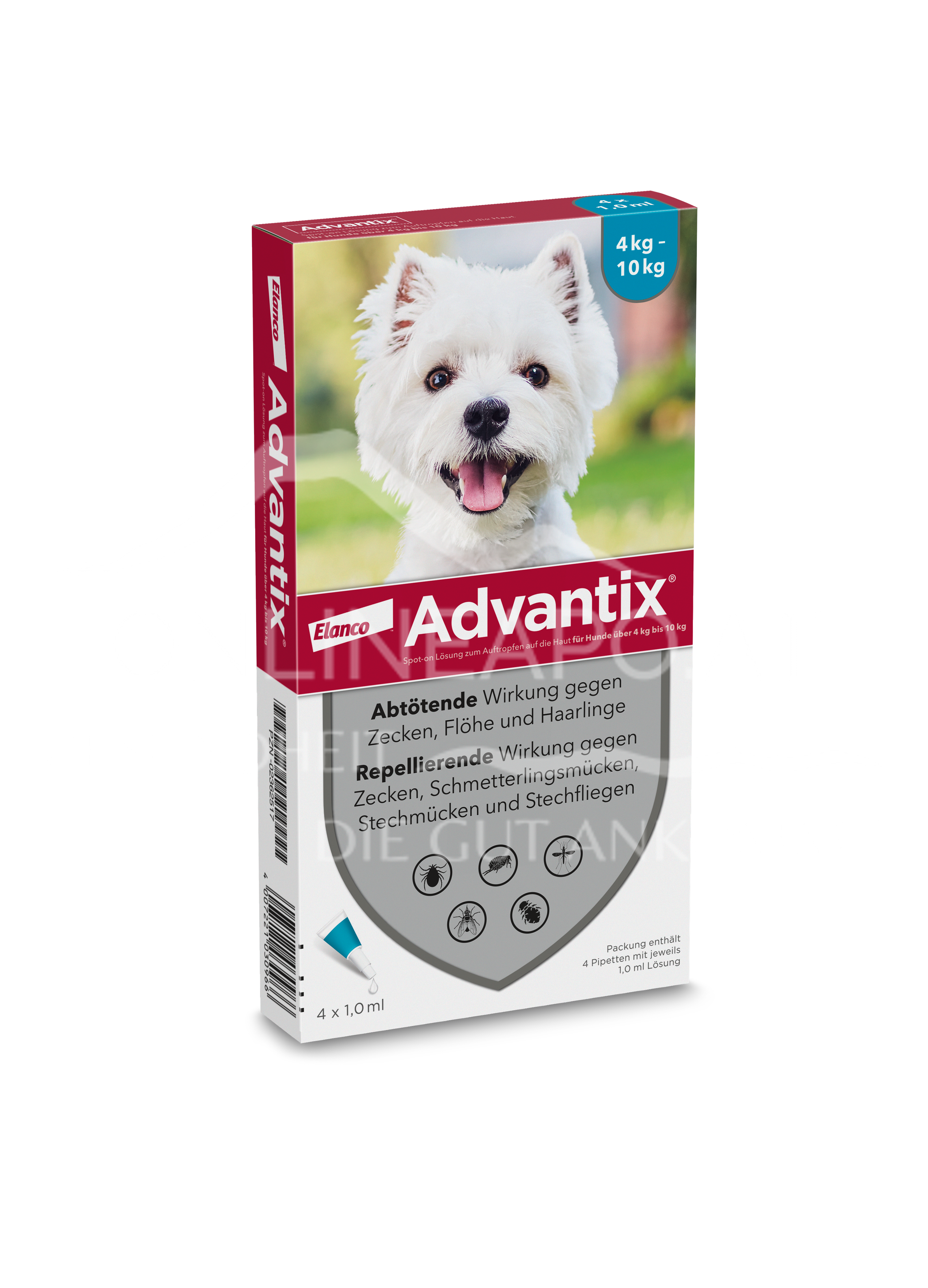 Advantix Spot-on Lösung zum Auftropfen auf die Haut für Hunde über 4 kg bis 10 kg