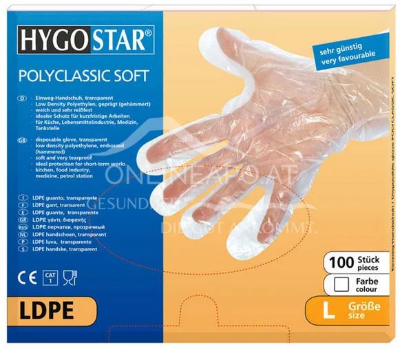 Hygostar® Polyclassic Soft LDPE Einweghandschuhe - Größe L