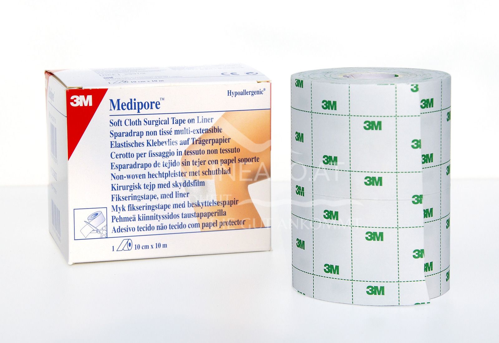 3M™ Medipore™ on liner Adhesive fleece on backing paper, 2991/2, 10 x 10 cm