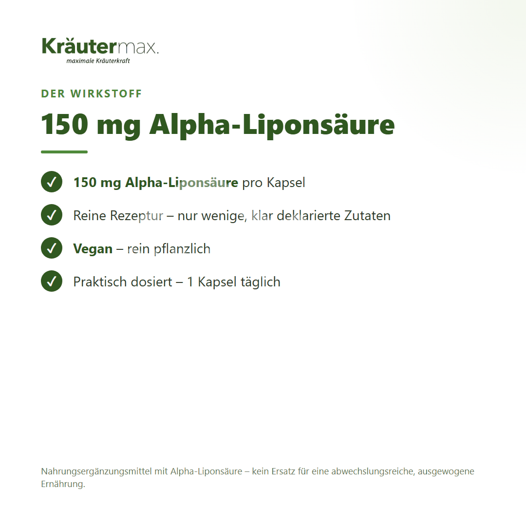 Kräutermax Alpha Liponsäure 150 mg Kapseln