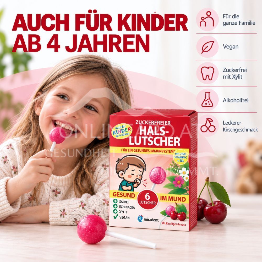 Miradent zuckerfreier Halslutscher - Kirsche