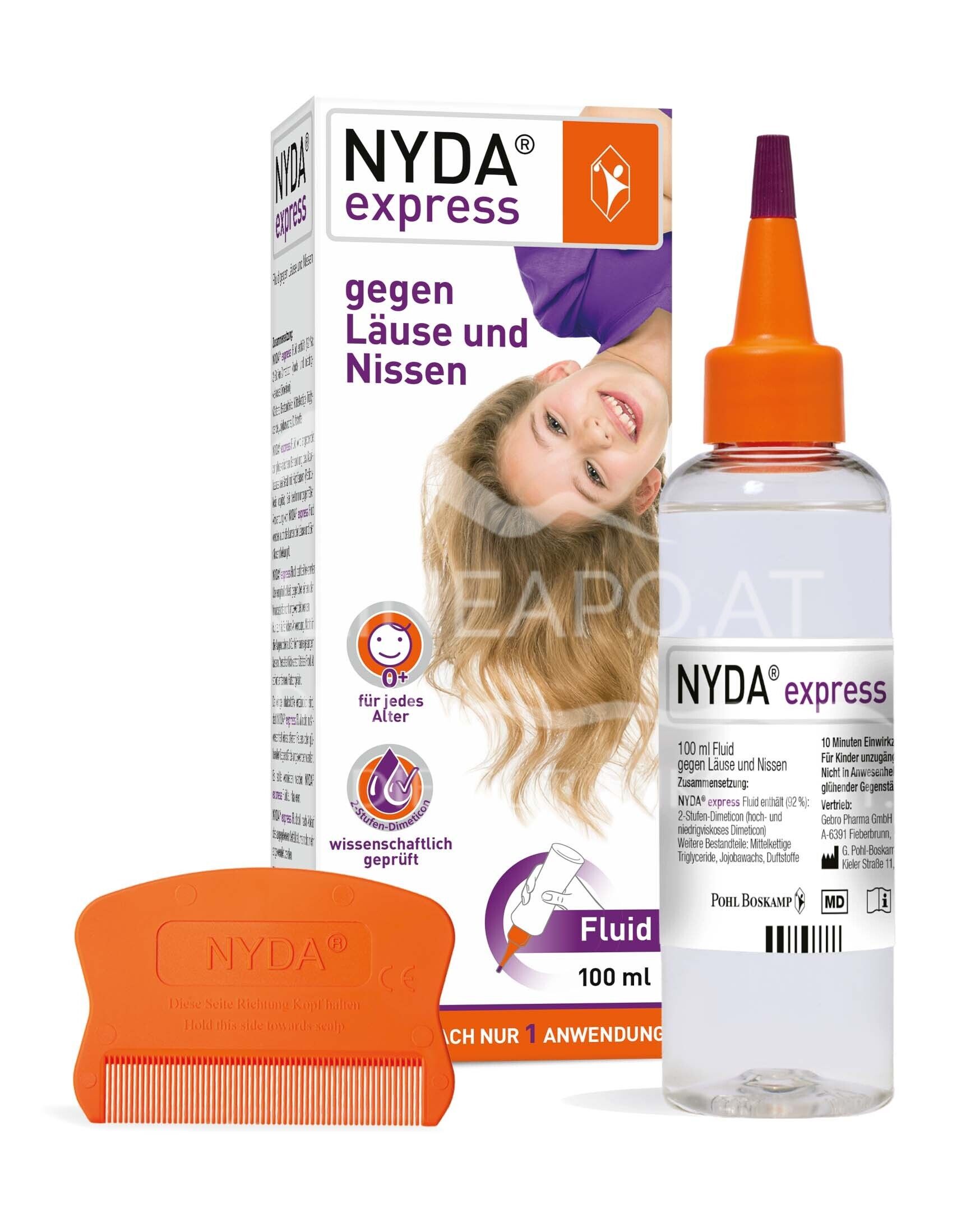 NYDA® express Fluid gegen Läuse und Nissen inkl. Läusekamm