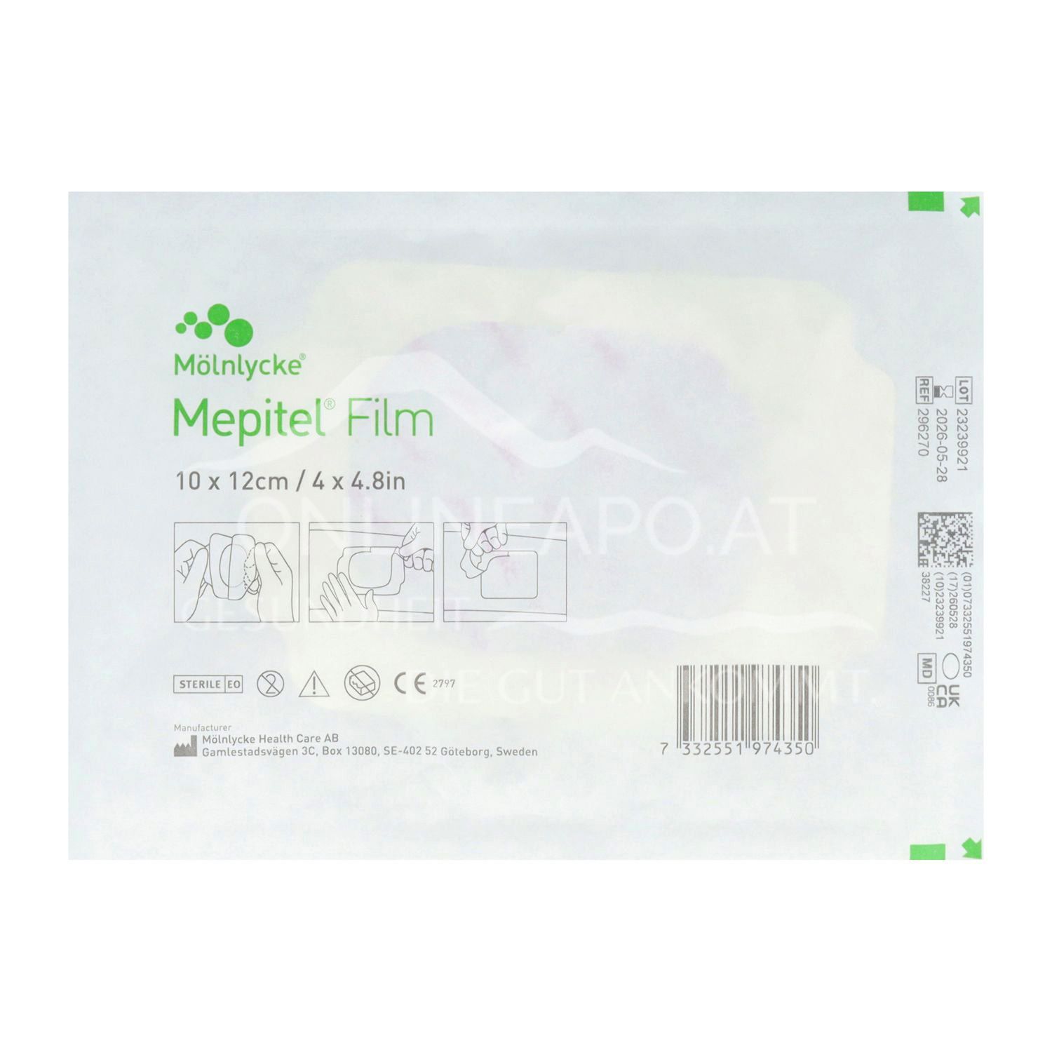 Mölnlycke® Mepitel® Film Silikonfolienverband steril, 10 x 12 cm