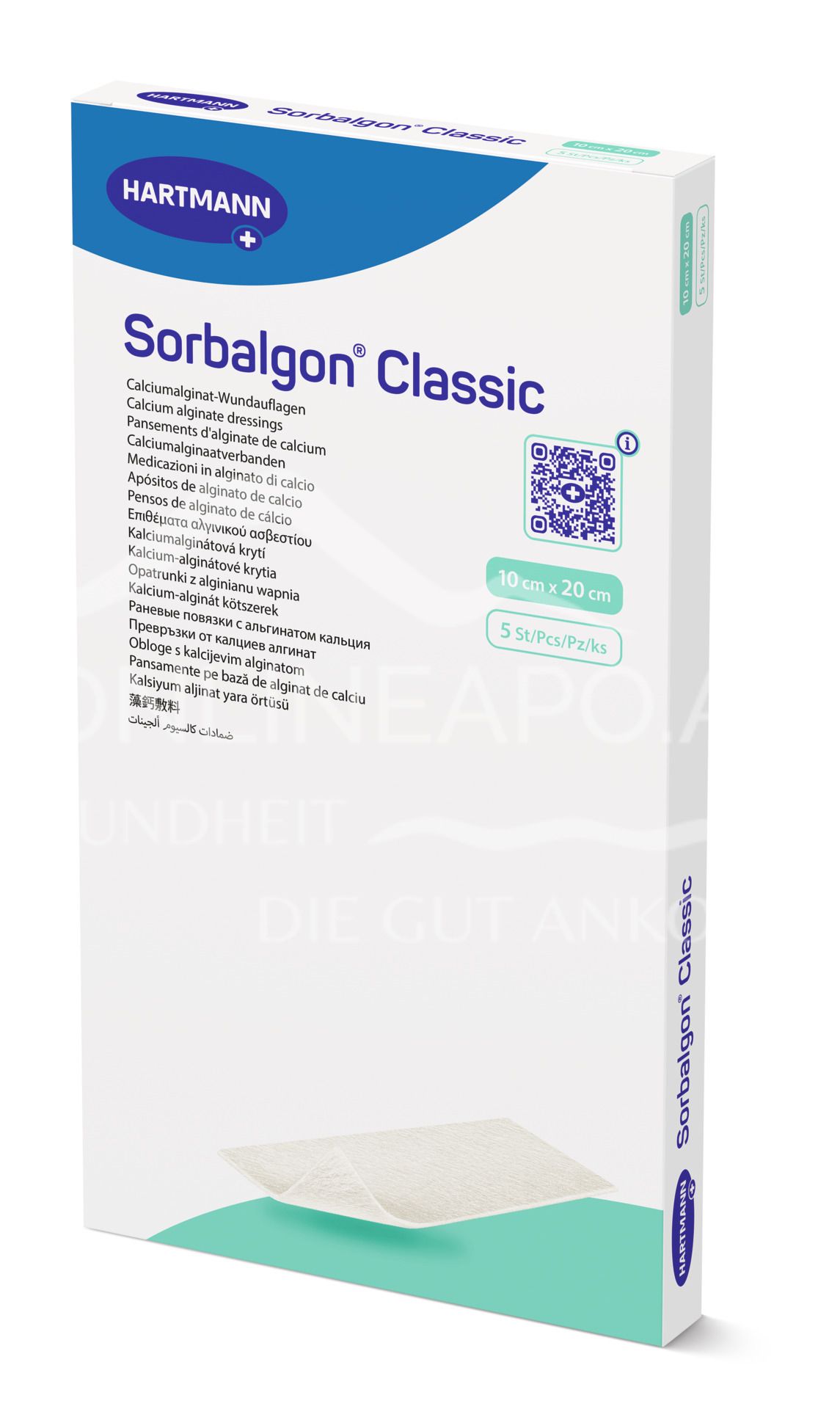 Sorbalgon® Classic calcium alginate compresses sterile, 10 x 20 cm