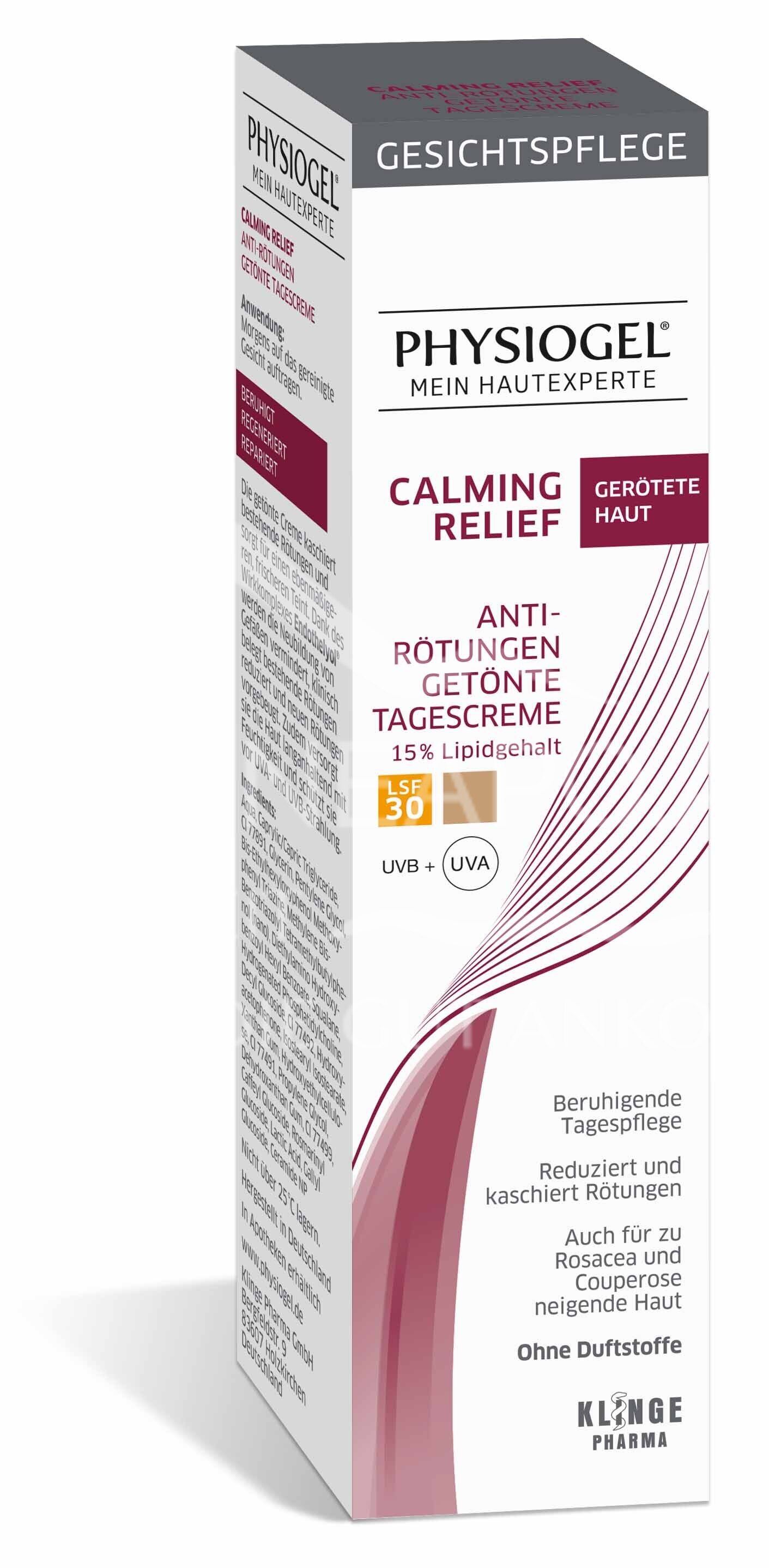 Physiogel® Calming Relief Anti-Rötungen Getönte Tagescreme LSF30