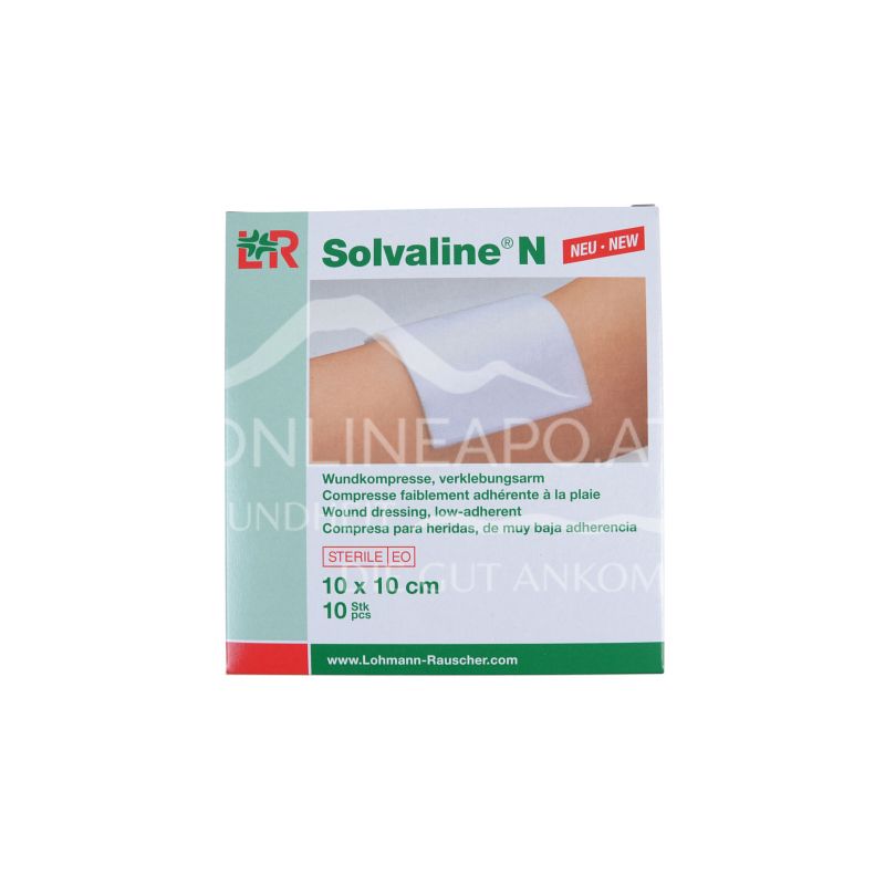 Solvaline® N Wundkompressen steril, verklebungsarm, 10 x 10 cm