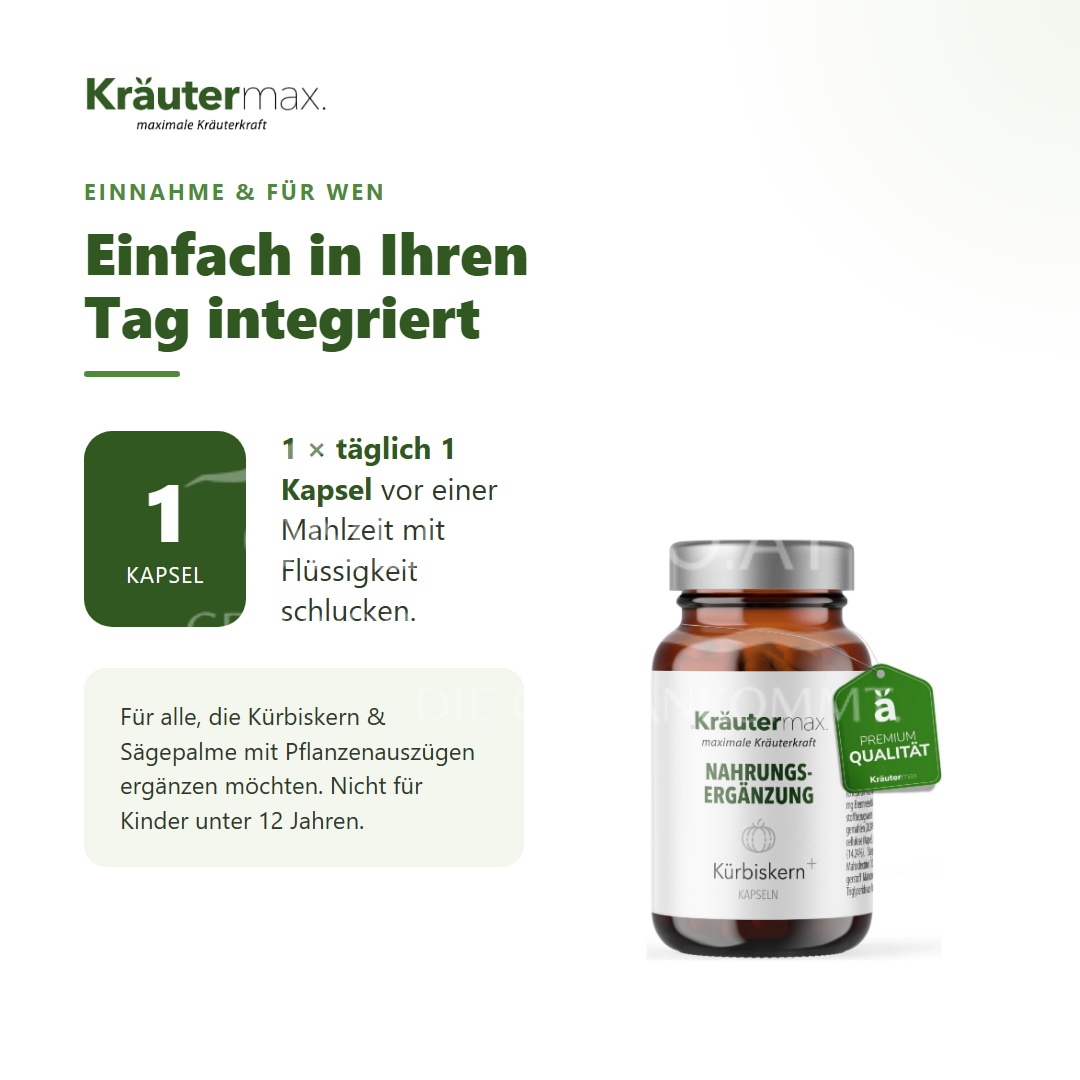 Kräutermax Kürbiskern plus Kapseln