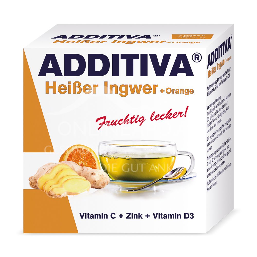 ADDITIVA® Heißer Ingwer + Orange Heißgetränkepulver 12 g