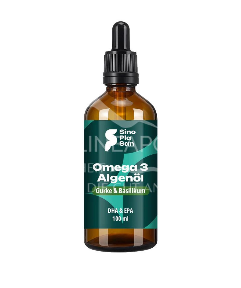 SinoPlaSan Omega 3 Algenöl DHA+EPA Gurke & Basilikum Tropfen
