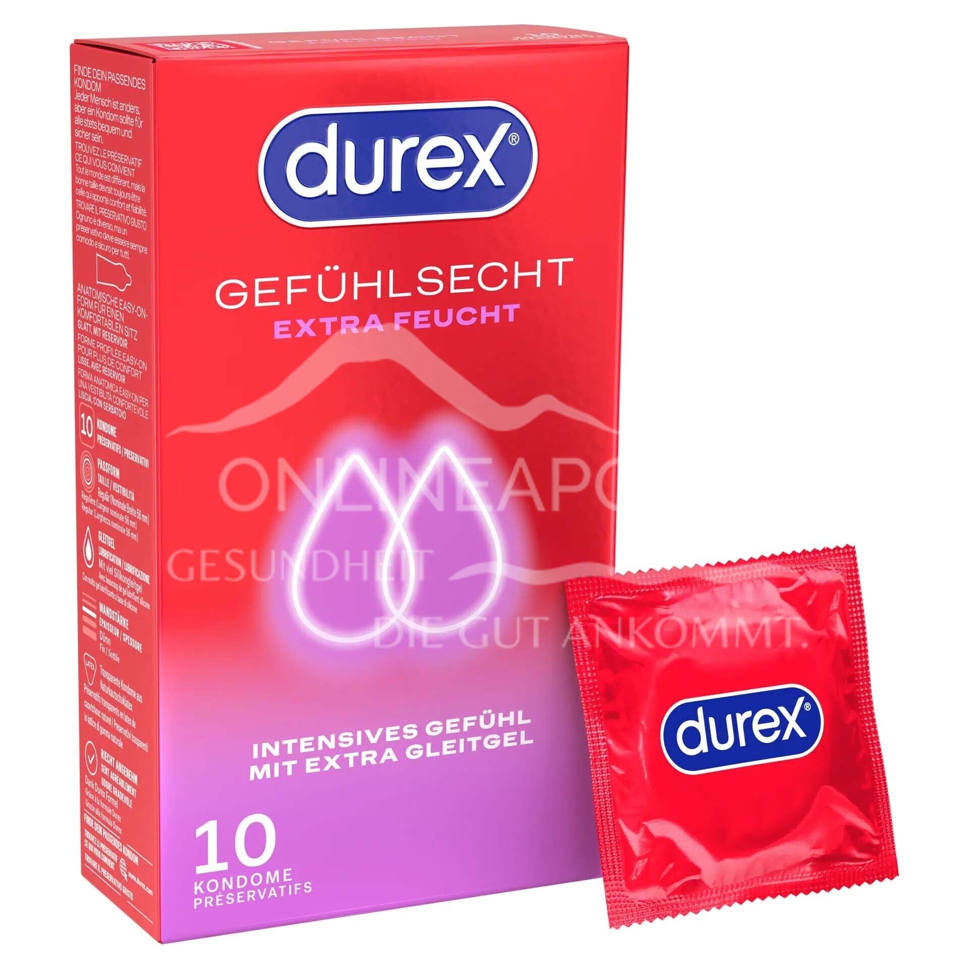 Durex Gefühlsecht Extra Feucht Kondome, Ø 56mm, 195mm