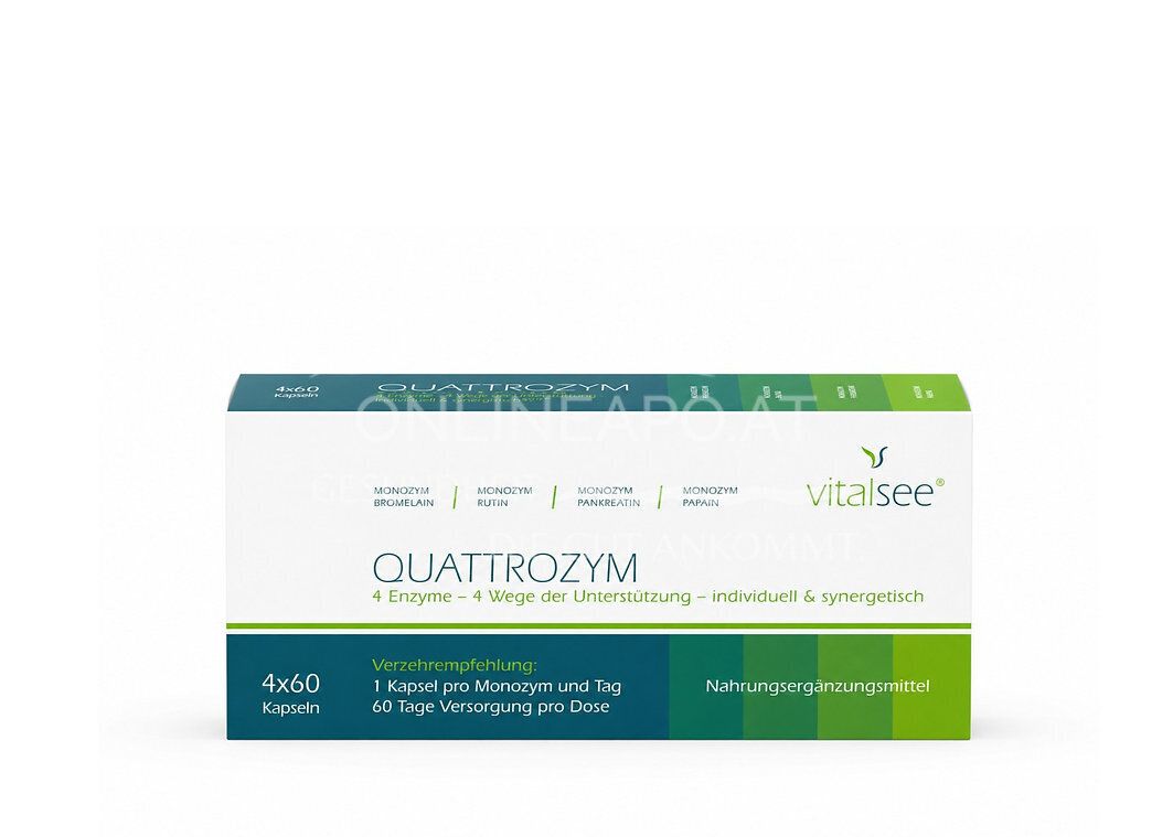 Vitalsee Quattrozym - 4 Enzyme Kurpackung 4 x 60 Kapseln