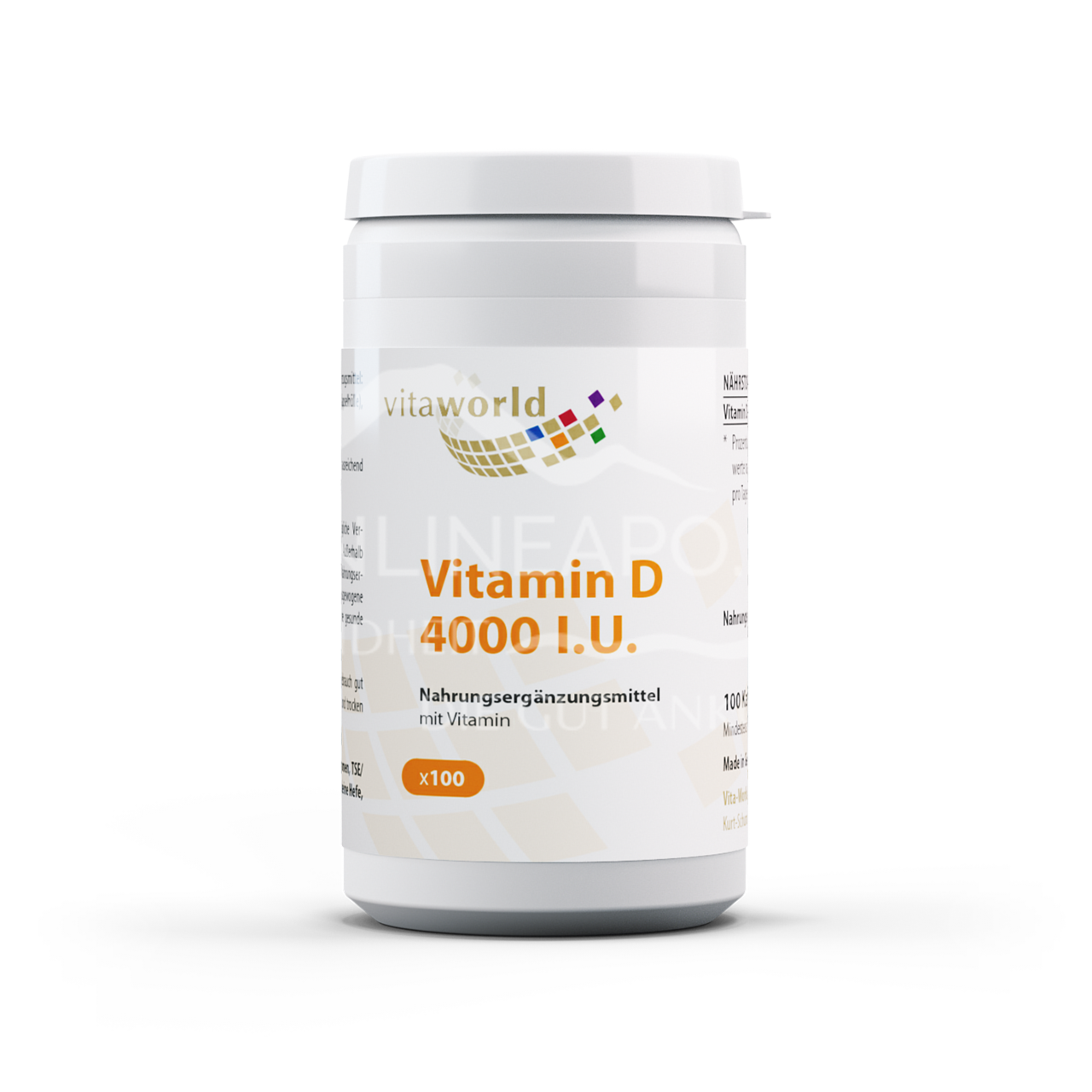 Vitaworld Vitamin D3 4000 I.U. Kapseln