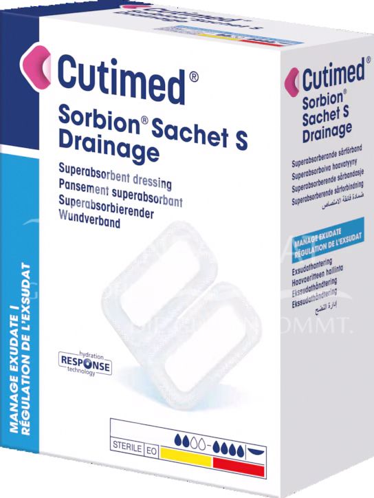 Cutimed® Sorbion® Sachet S Drainage Superabsorbierender Wundverband steril, 10 x 10 cm