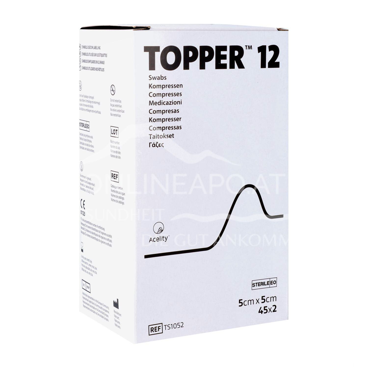 3M Topper 12 sterile Kompressen 5 x 5 cm, 45 x 2 Stück