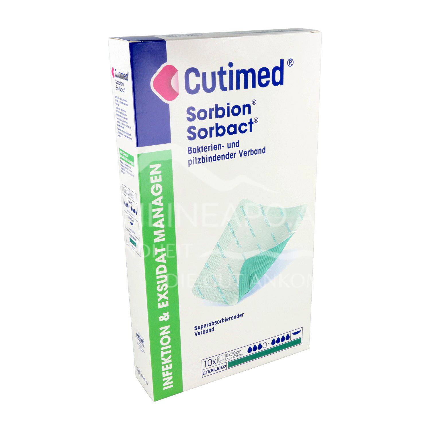Cutimed® Sorbion® Sorbact® Superabsorbierende, keimreduzierende Wundauflage steril, 10 x 20 cm