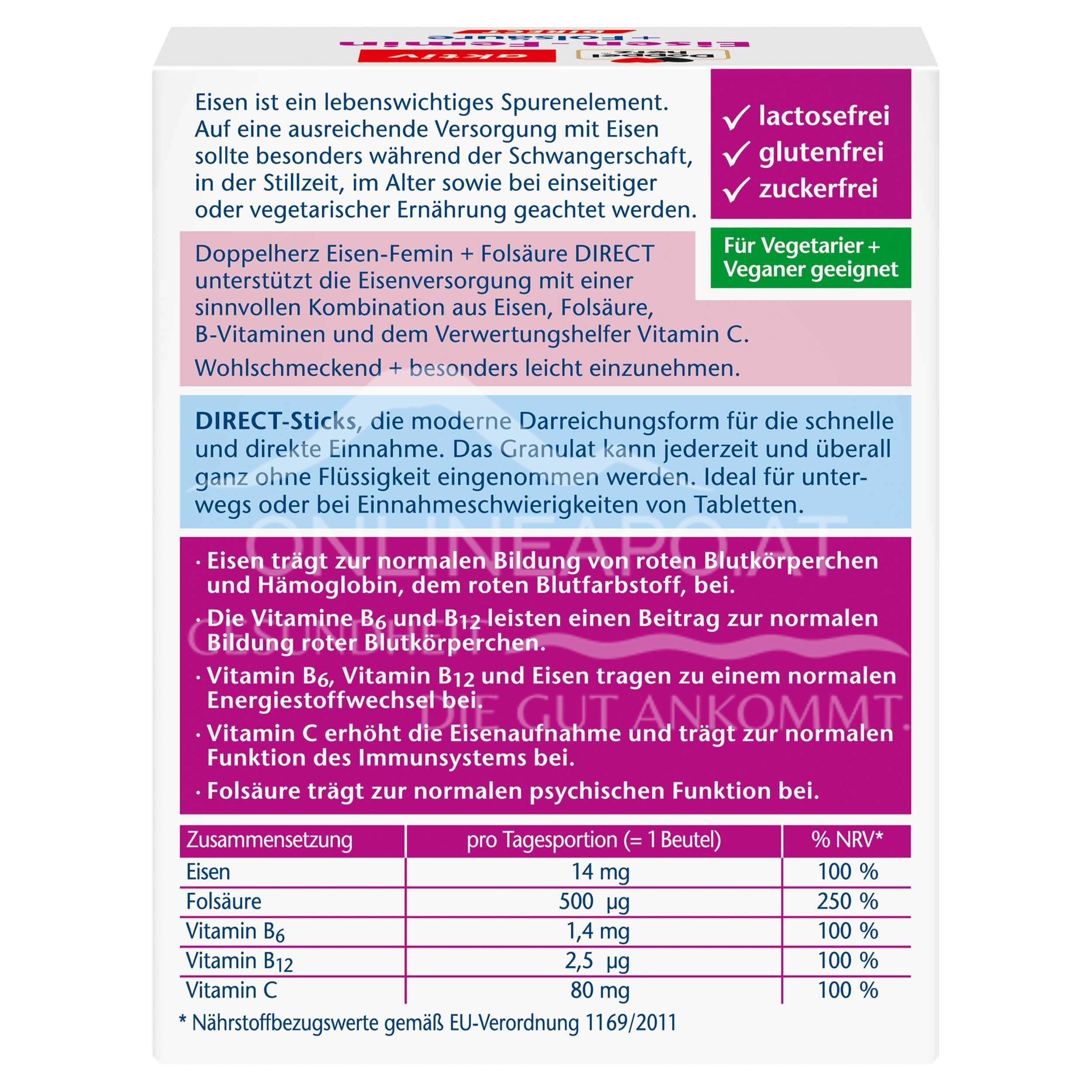 Doppelherz aktiv Iron-Femin + Folic Acid DIRECT Sticks