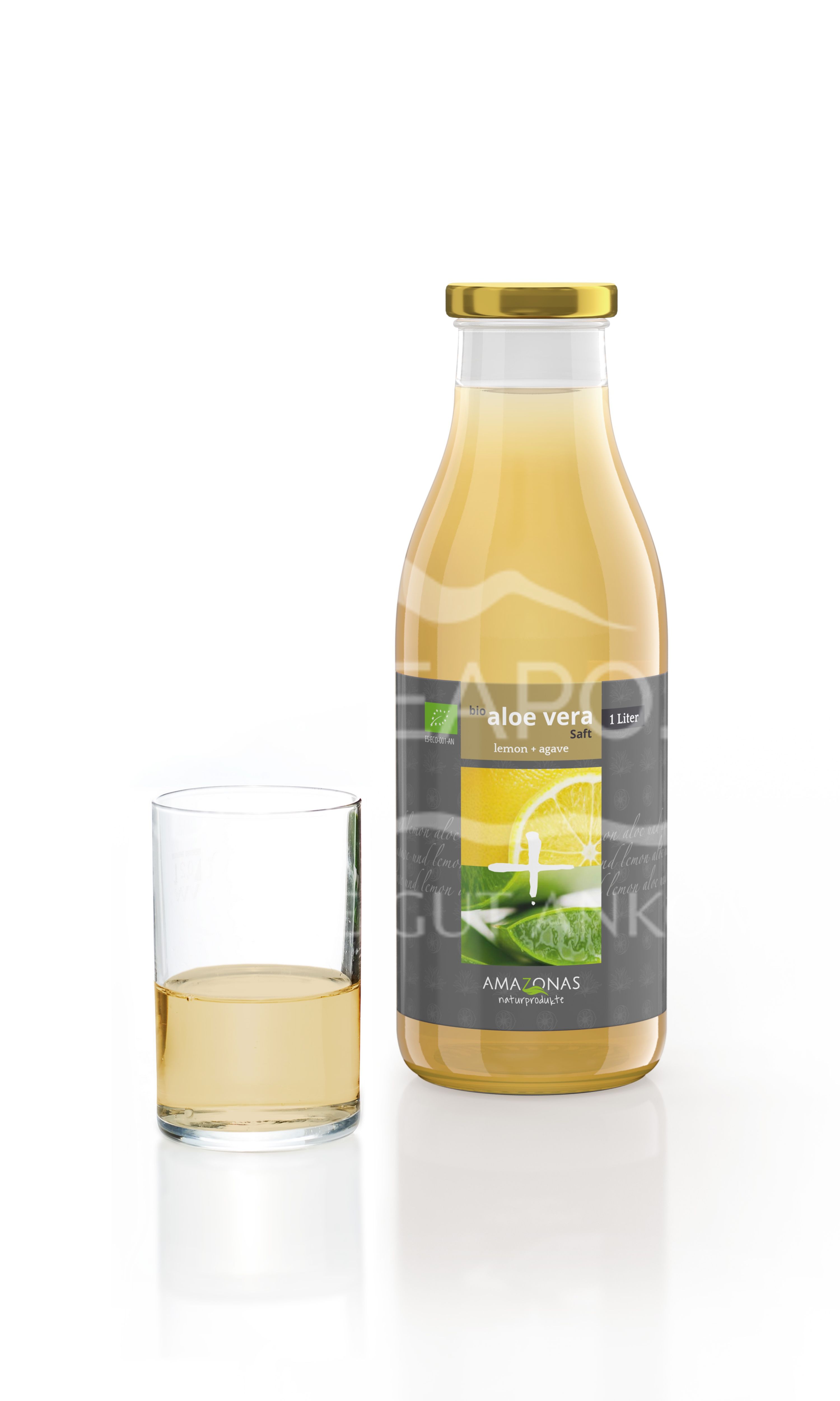 AMAZONAS Bio Aloe Vera Direktsaft mit Lemon+Agave