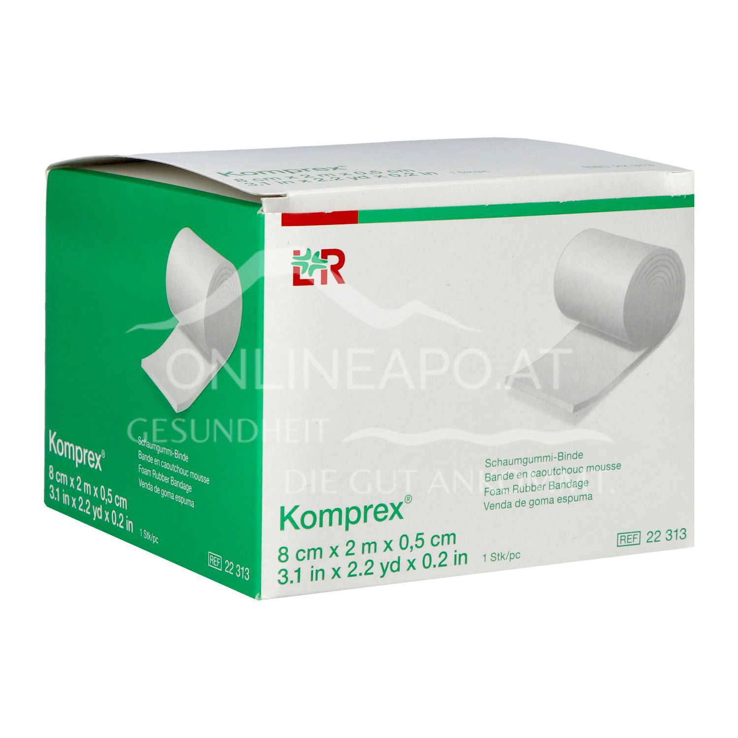 Komprex® Schaumgummi-Binde Rolle, 8cm x 2m x 0,5cm
