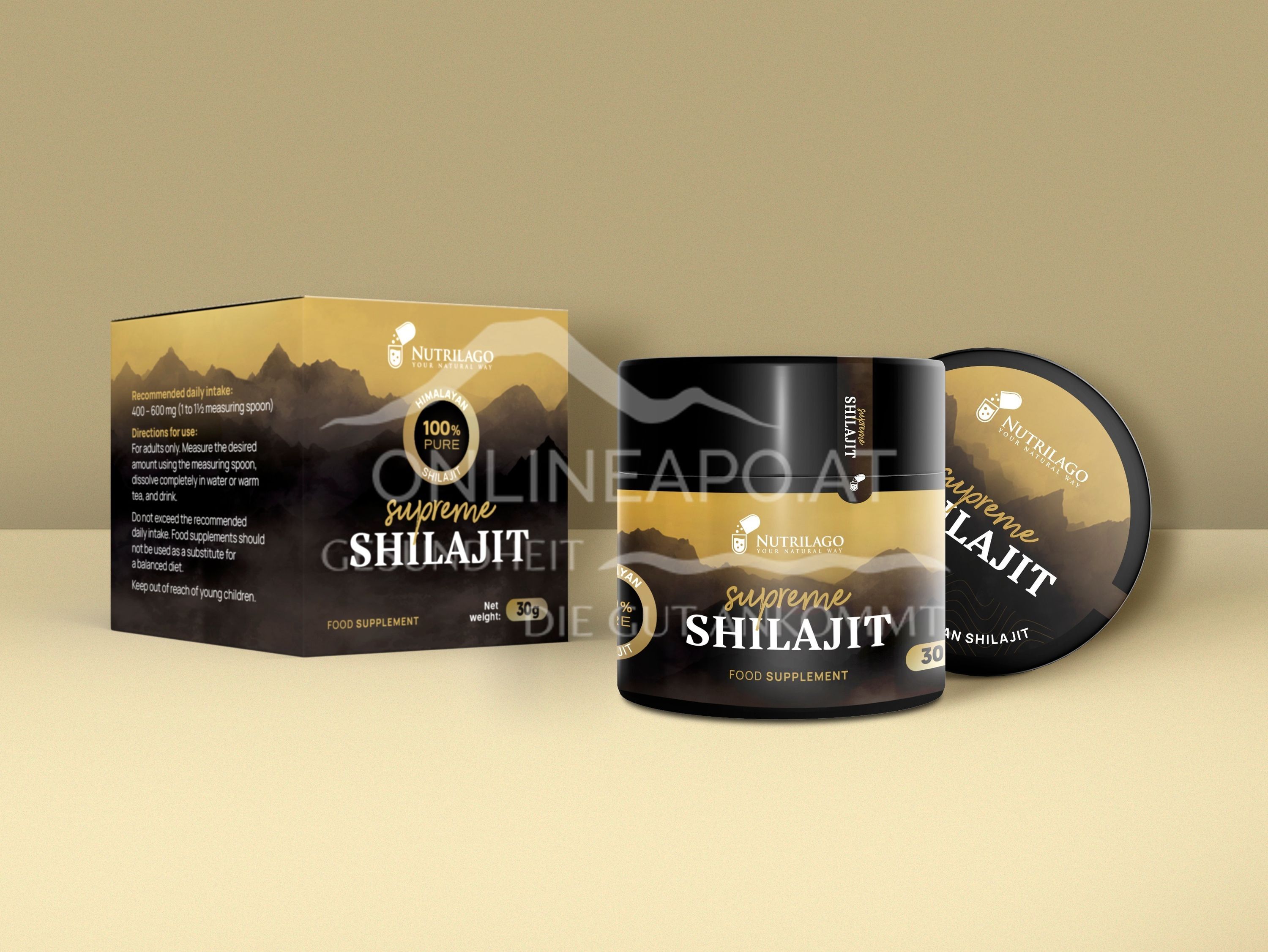 Nutrilago® Supreme Shilajit Harz – 100 % reiner Shilajit-Extrakt