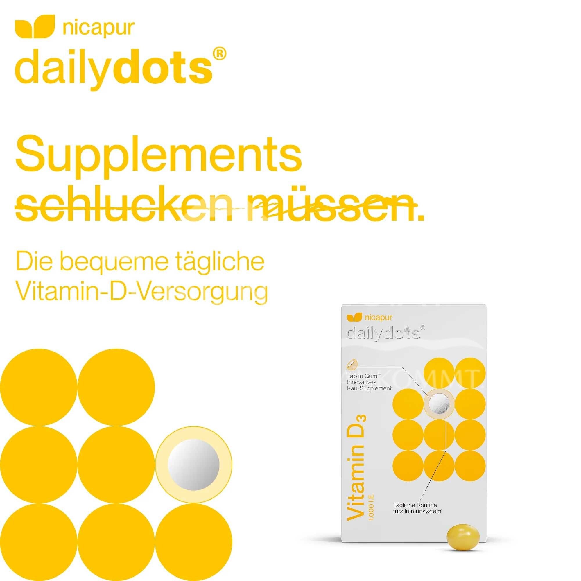 NICApur dailydots® Vitamin D3 1.000 I.E. Kau-Supplement