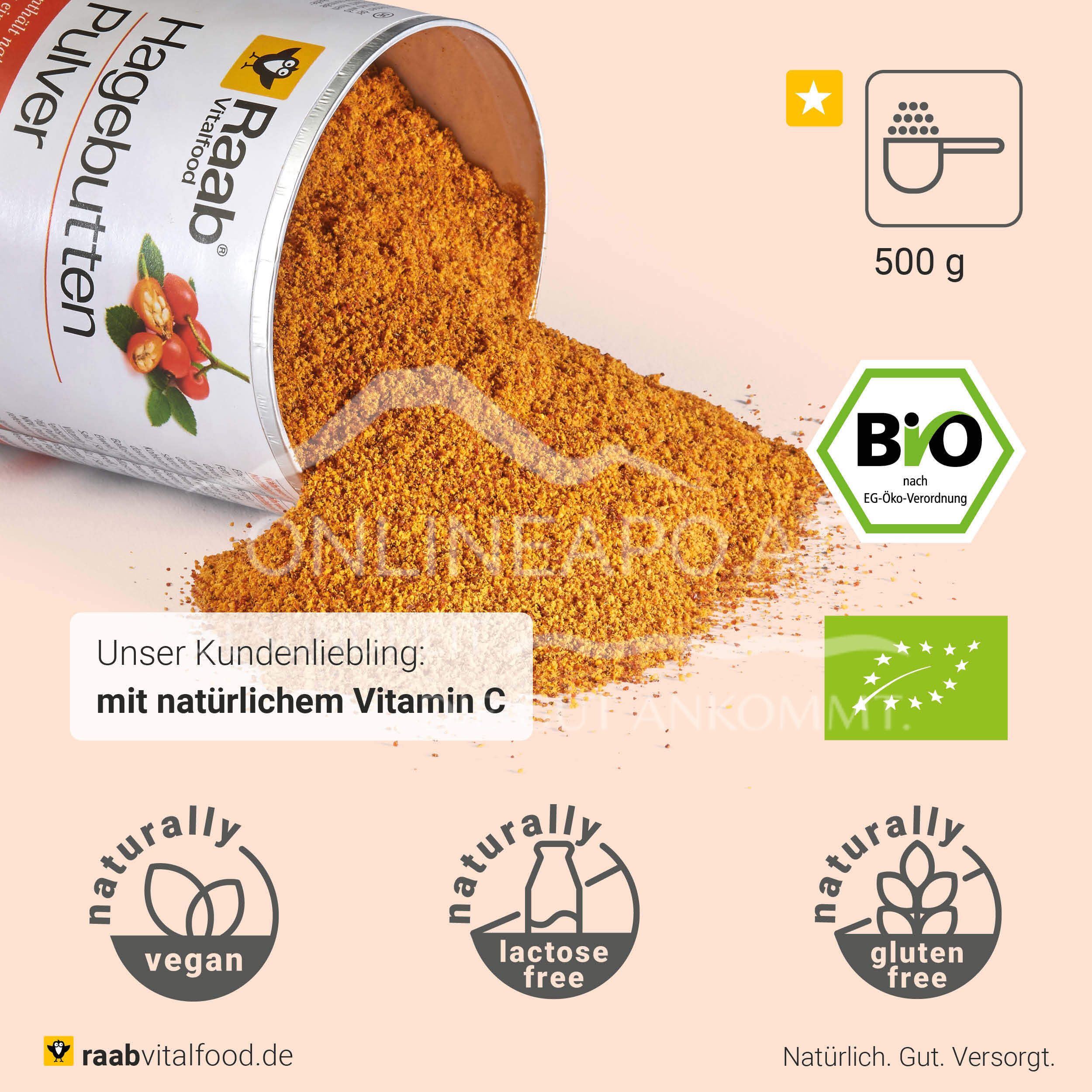 Raab® Vitalfood Bio Hagebutte Pulver