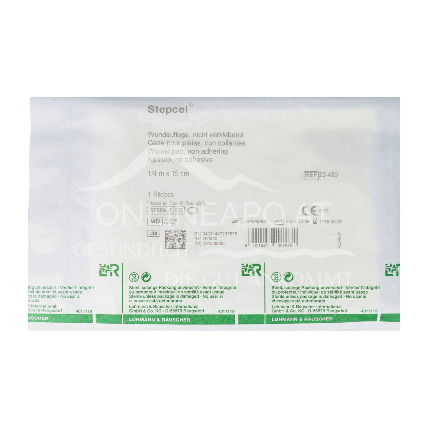 Stepcel® weiche, nicht verklebende Wundauflage steril - Größe 3, 25 x 15 cm