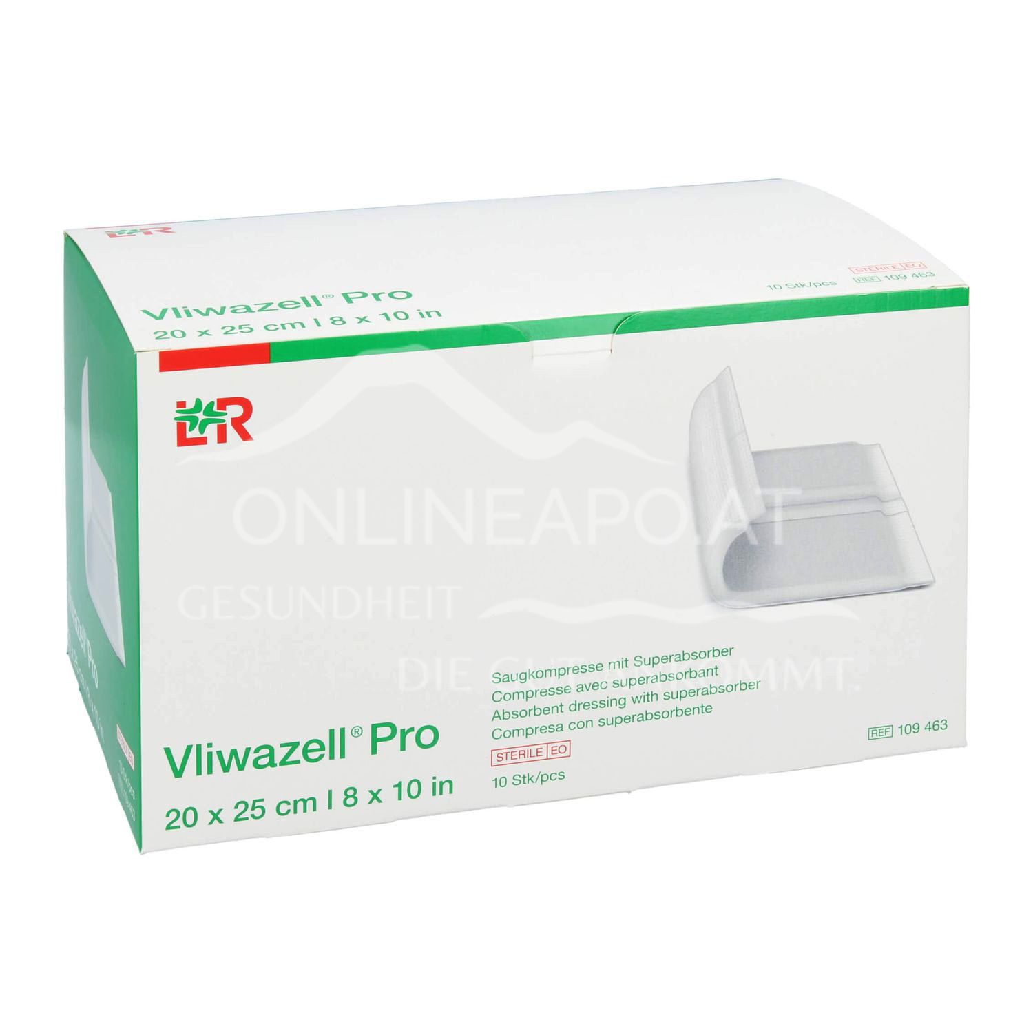 Vliwazell® Pro absorbent pad with superabsorbent sterile, 20 x 25 cm