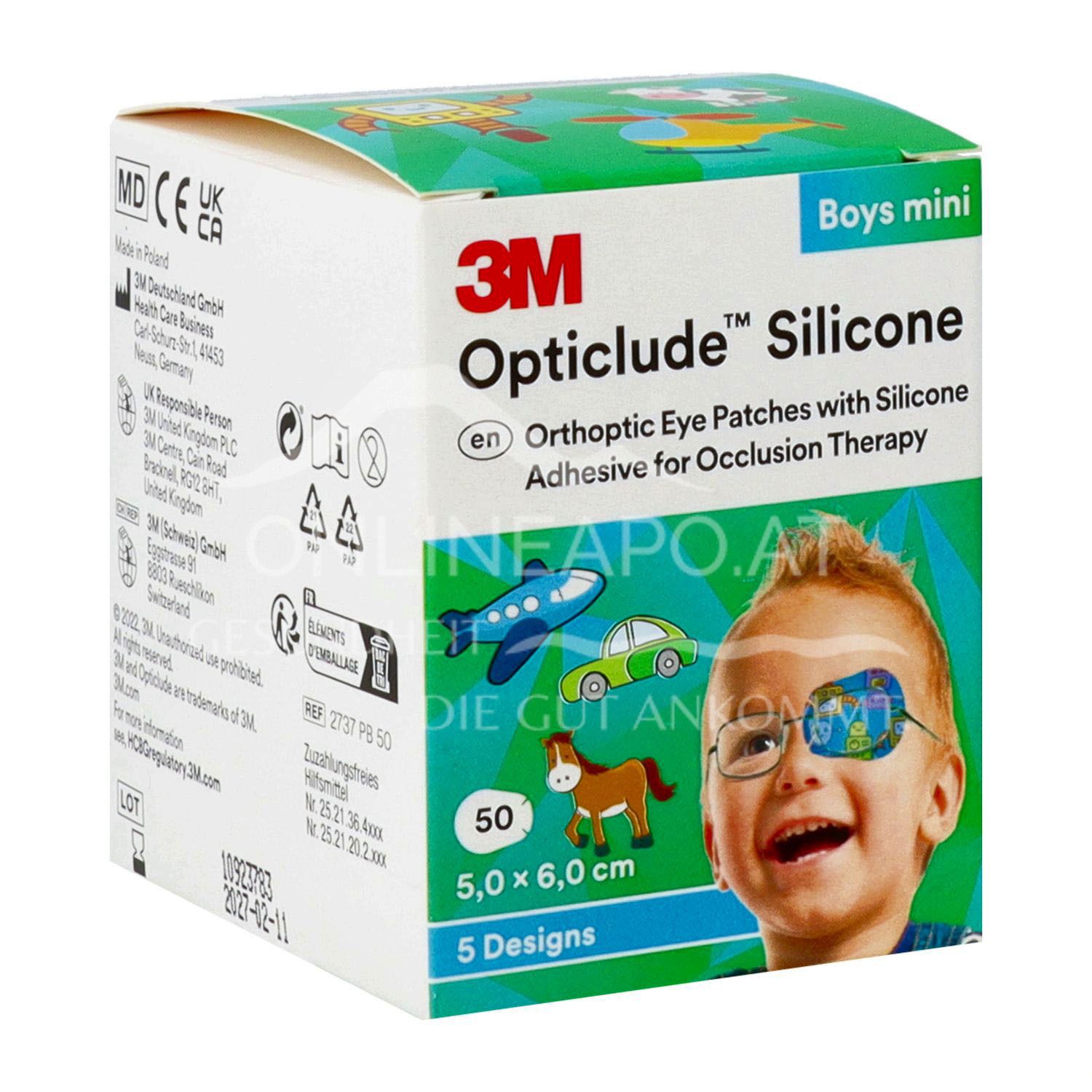 3M™ Opticlude™ Silicone Augenpflaster 2737 PB, Mini, Jungen, 5 × 6 cm
