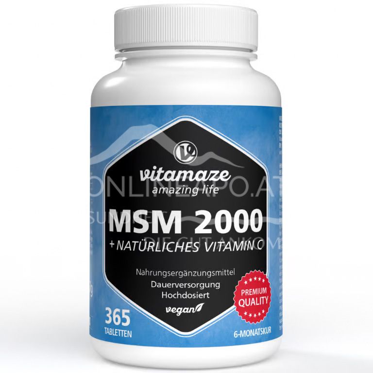 Vitamaze MSM 2000 + Vitamin C aus Acerola Extrakt Tabletten