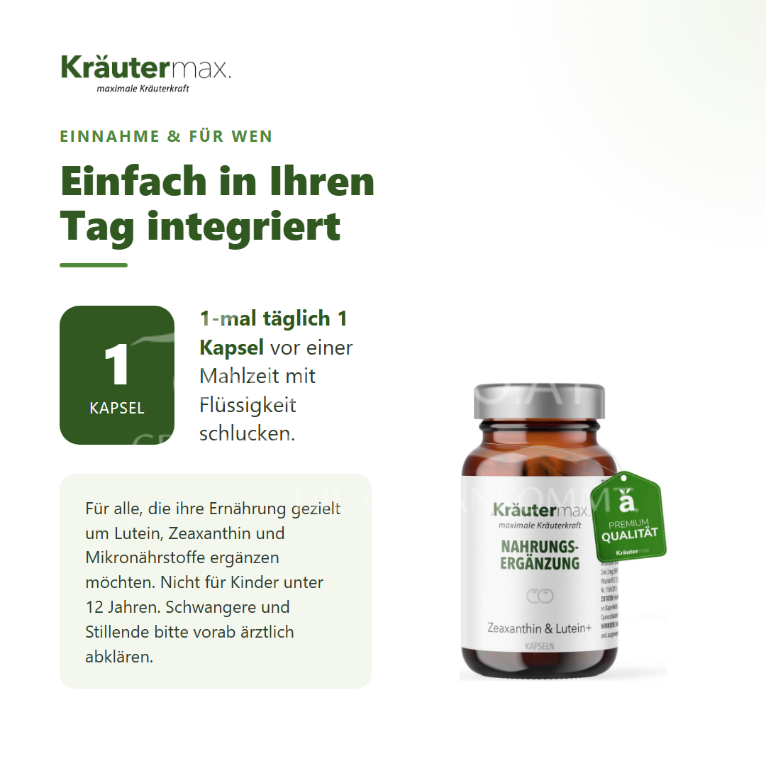 Kräutermax Zeaxanthin & Lutein+ Kapseln