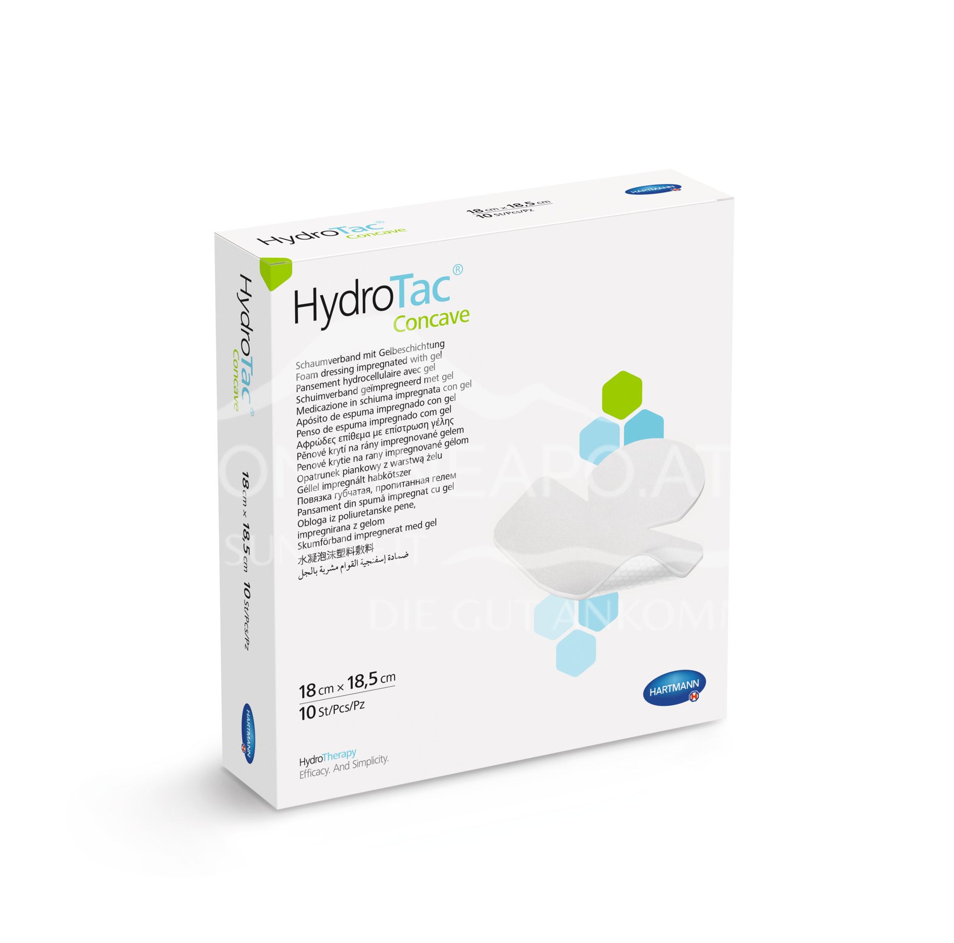 HydroTac® concave foam dressing with gel coating sterile, 18.5 x 18.5 cm