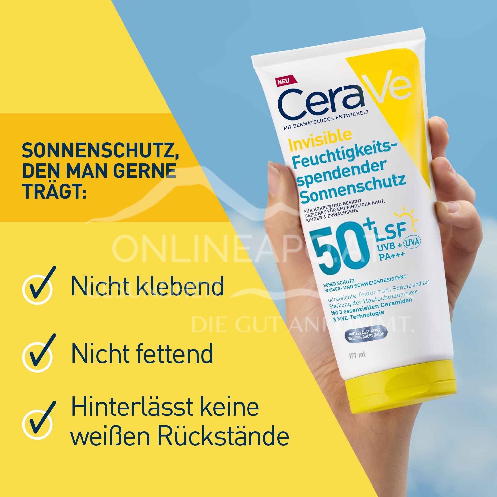 CeraVe Invisible Feuchtigkeitsspendender Sonnenschutz LSF 50+