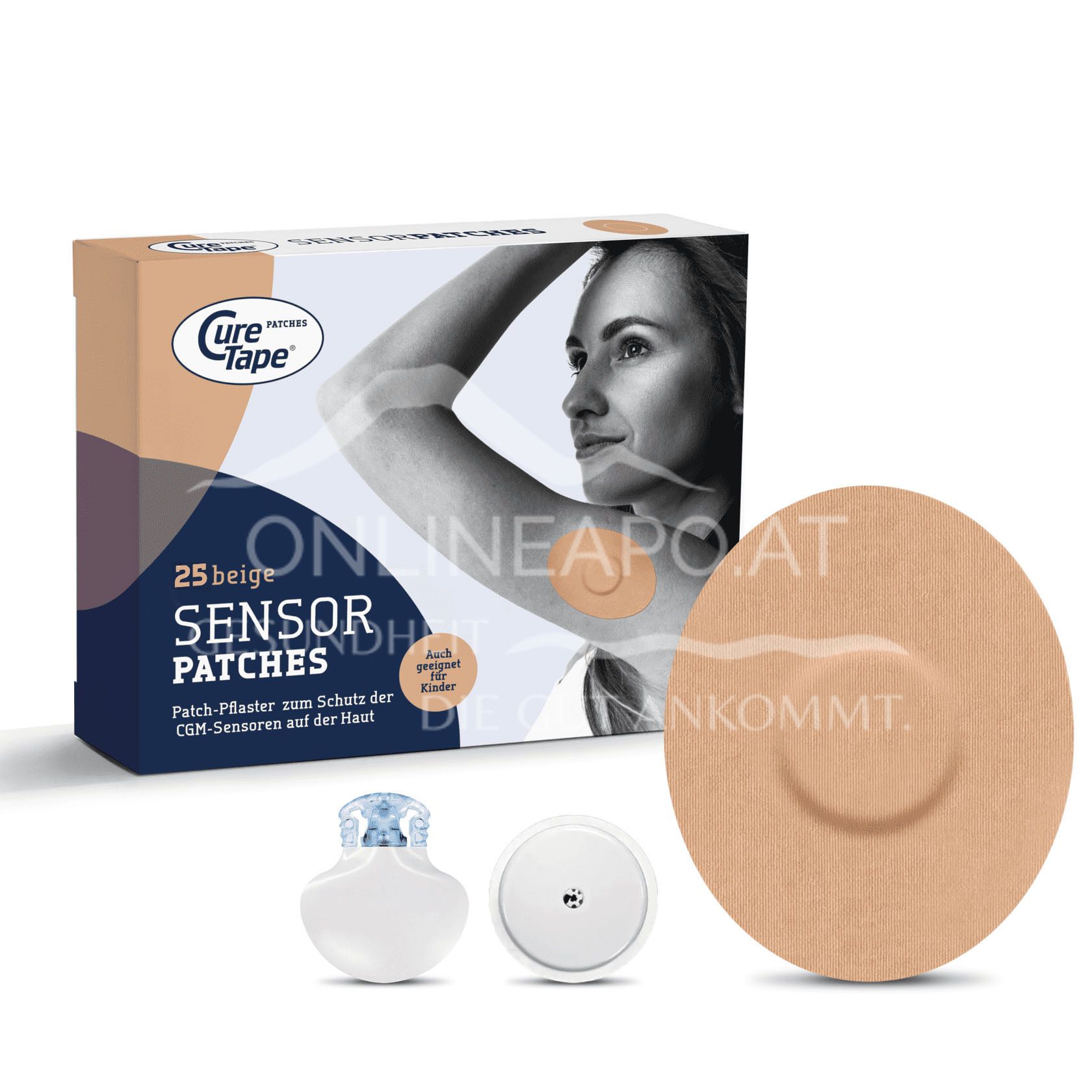 CureTape® Sensor Patches Beige, 74 x 89 mm