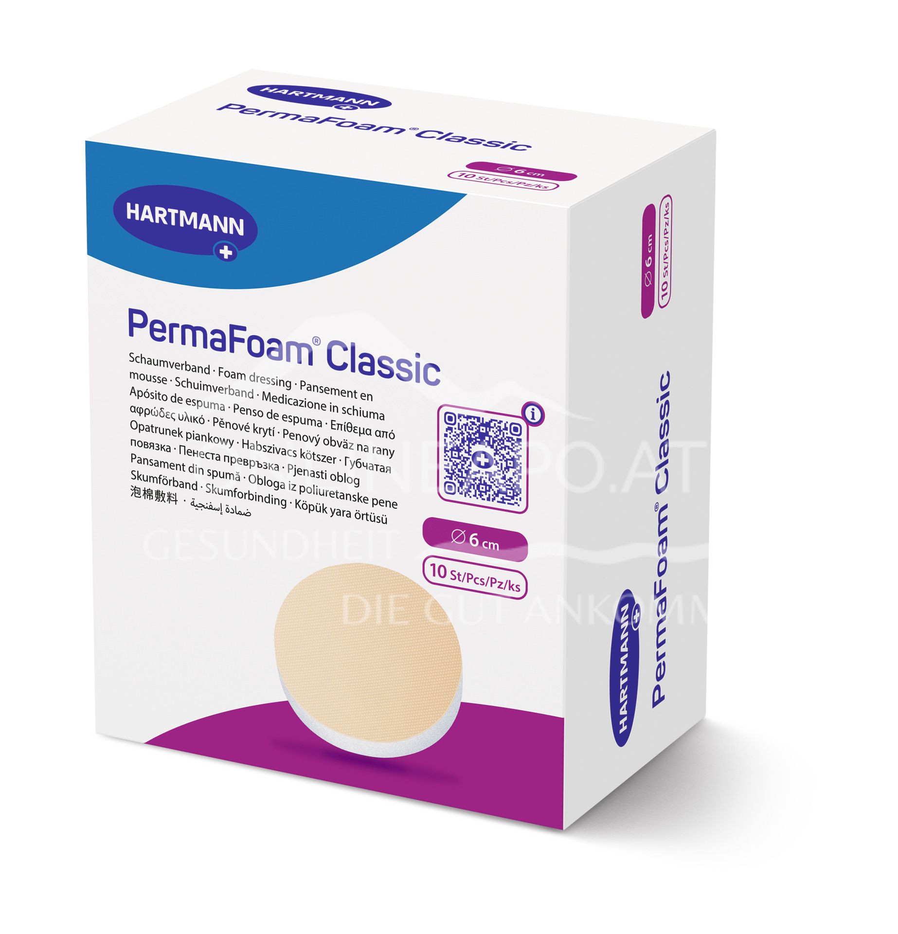PermaFoam® Classic Polyurethan-Schaumverband steril, Ø 6 cm