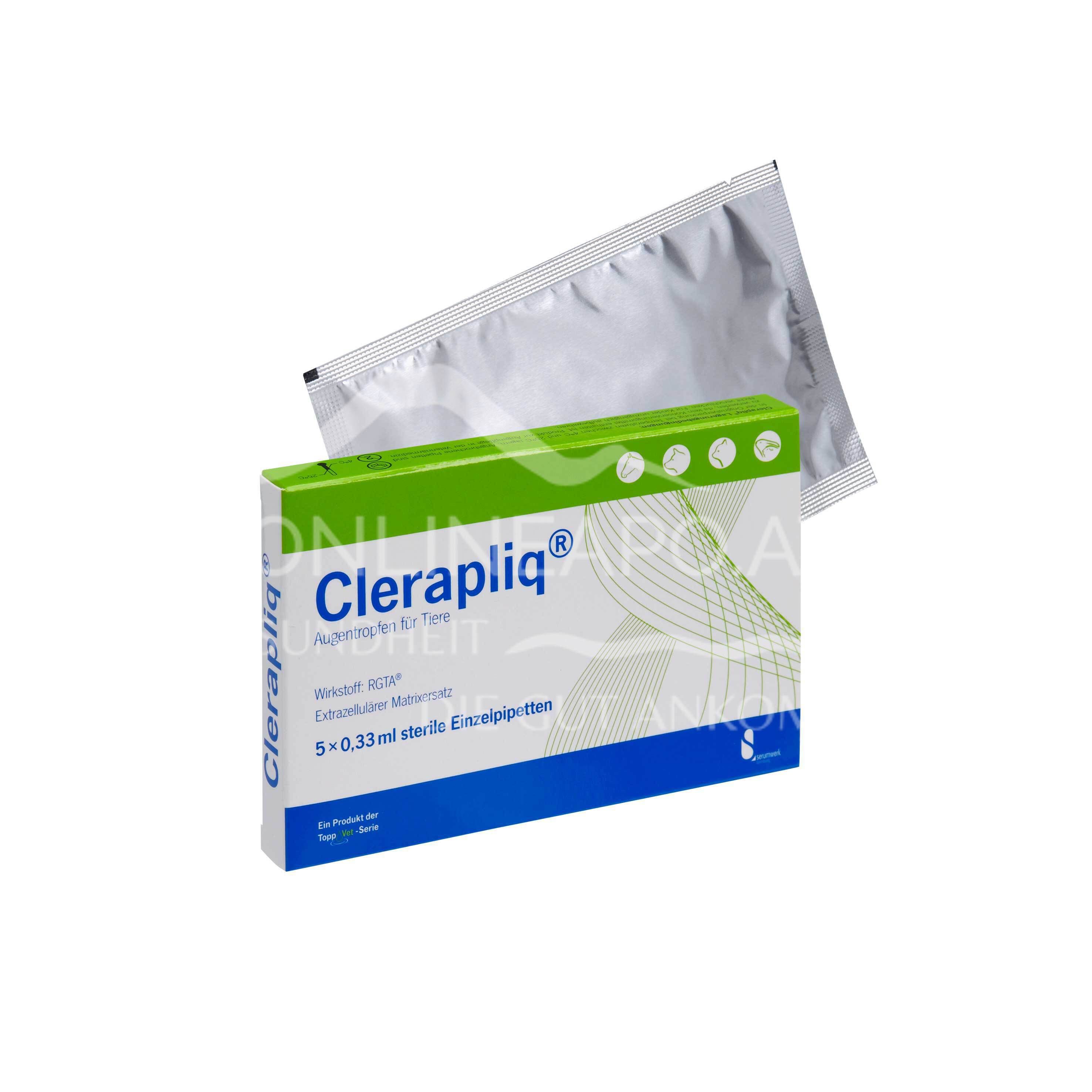 Clerapliq® eye drops for animals for corneal care Single dose 0.33 ml