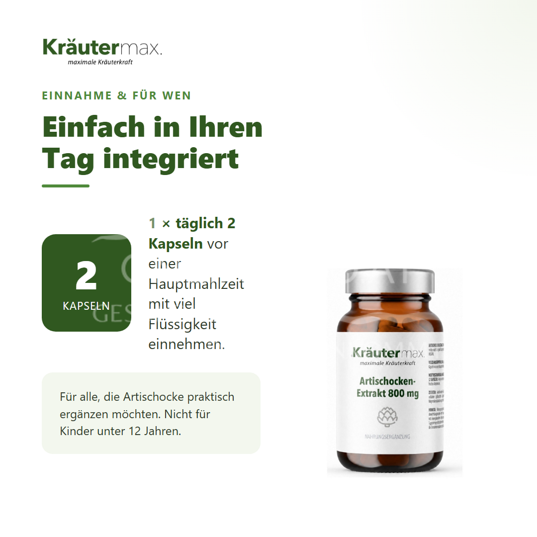 Kräutermax Artischockenextrakt 800 mg Kapseln