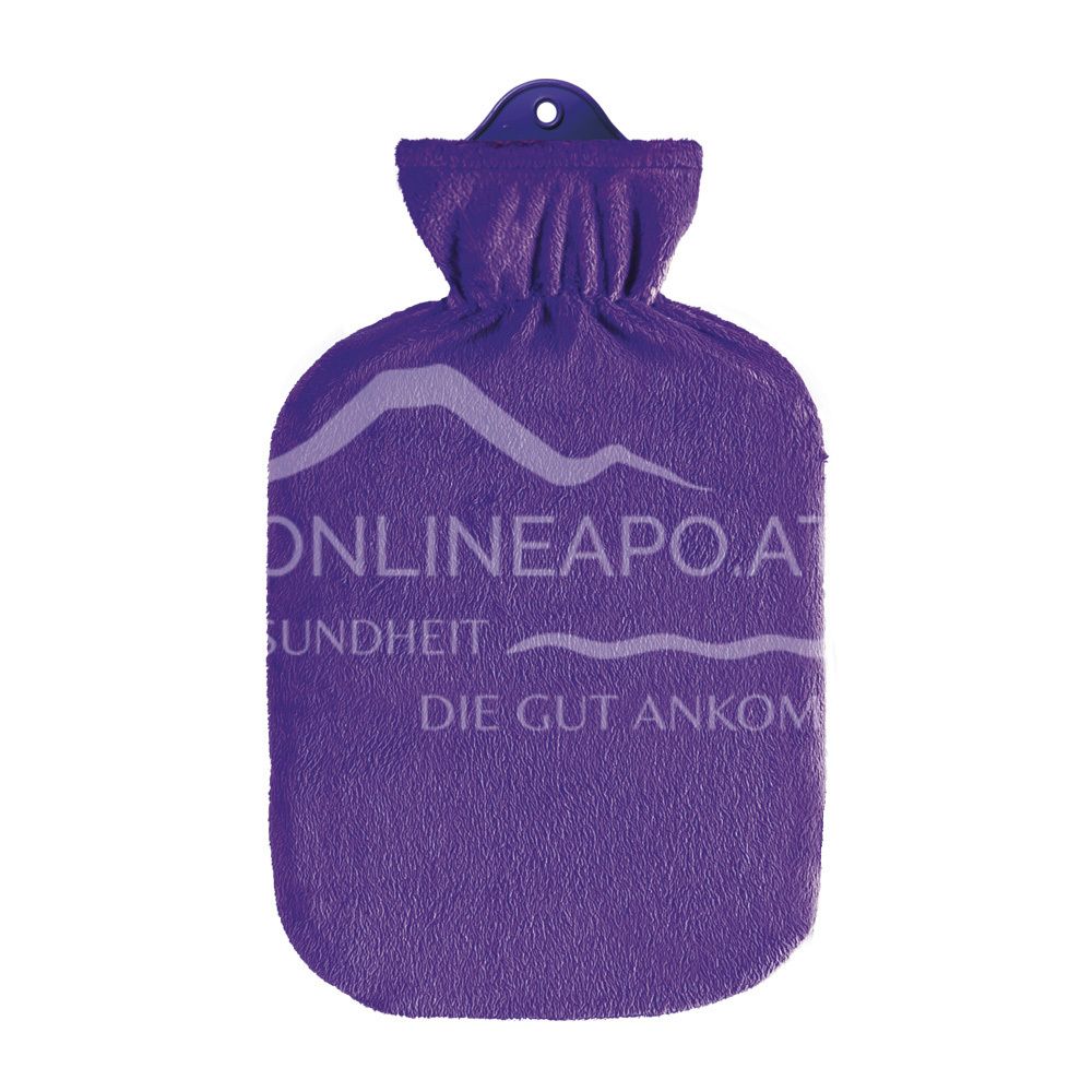 Singer hot water bottle fleece cover purple - 2,0L